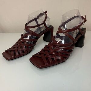 Seychelles Women’s Burgundy Charter Strappy Block Heels Size 9.5